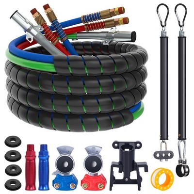CheeMuii 15FT Semi Truck Air Line Kit with Gladhand Holder and Springs Kit Re...