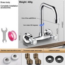 Flexible and Convenient Double Hole Kitchen Faucet with Adjustable Temperature