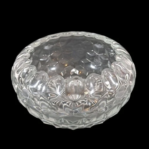 Vintage Fostoria American Round Glass Rose Cupped Bowl