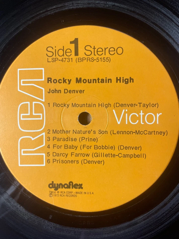 John Denver Rocky Mountain High LP Vinyl 1972 LSP 4731 Unipak VG - Image 3 of 4