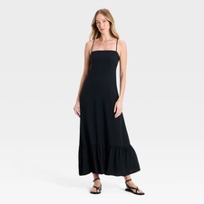 Women's Open-Back Maxi Dress - A New Day Black L