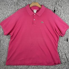 Lacoste Polo Shirt Men's Size 8 3XL Pink Short Sleeve Designer Preppy Golf