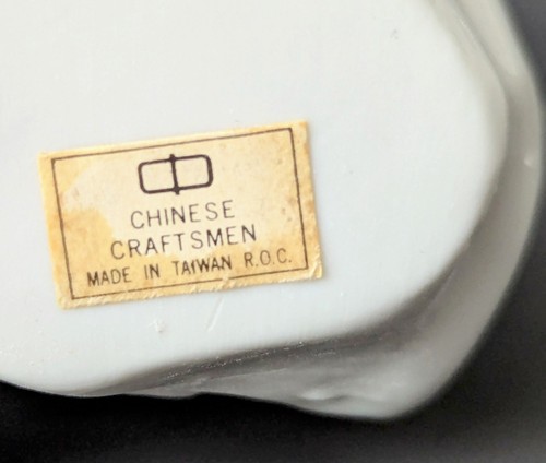 Flauto porcellana bianca che suona asiatico orientale statuina decorazione Taiwan 4,5" - Foto 13 di 13