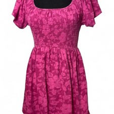 Pink floral print babydoll top