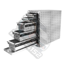 20.47x8.5x18.47 Aluminum Tool Box Truck Bed Pickup Rv Heavy Duty 5 Drawers