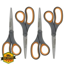 Westcott 8-Inch Titanium Bonded Scissors Soft Handle 4 Pack