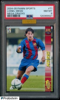 2004 05 Panini Sports Mega Cracks Soccer #71 Lionel Messi RC Rookie PSA 8 NM MT