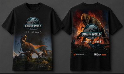Jurassic World Evolution 3 T-Rex Graphic Tee Vintage Movie Fan Shirt