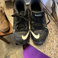 Nike Hyperdiamond 4 Fastflex Black/White Womens US 2.5Y Softball Cleats Shoes