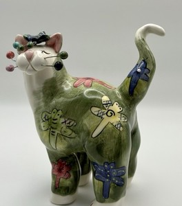 【2点セット】Amy Lacombe WhimsiClay 猫 陶器 置物 Selection of Amy Lacombe Whimsiclay Cat Figurine Collection Annaco