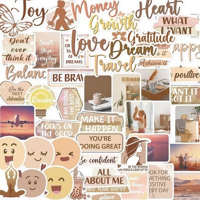 Inspirational Vision Board Stickers - 50Pcs Positive Quote Stickers for Vision B