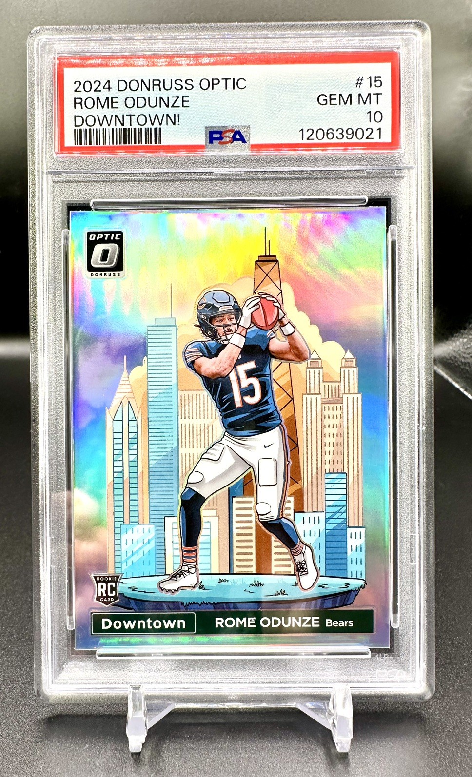2024 Donruss Optic Rome Odunze Downtown! #15 PSA 10 GEM MINT