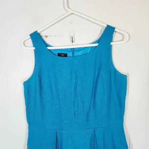 Talbots Pure Irish Linen Sleeveless Dress With Pockets Size 6 Petites Teal Blue - Image 4 of 4