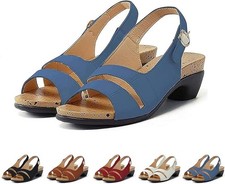 Podiflex Sandals, Women's Orthopedic Wedge T-Strap Comfort Sandal for Ladies