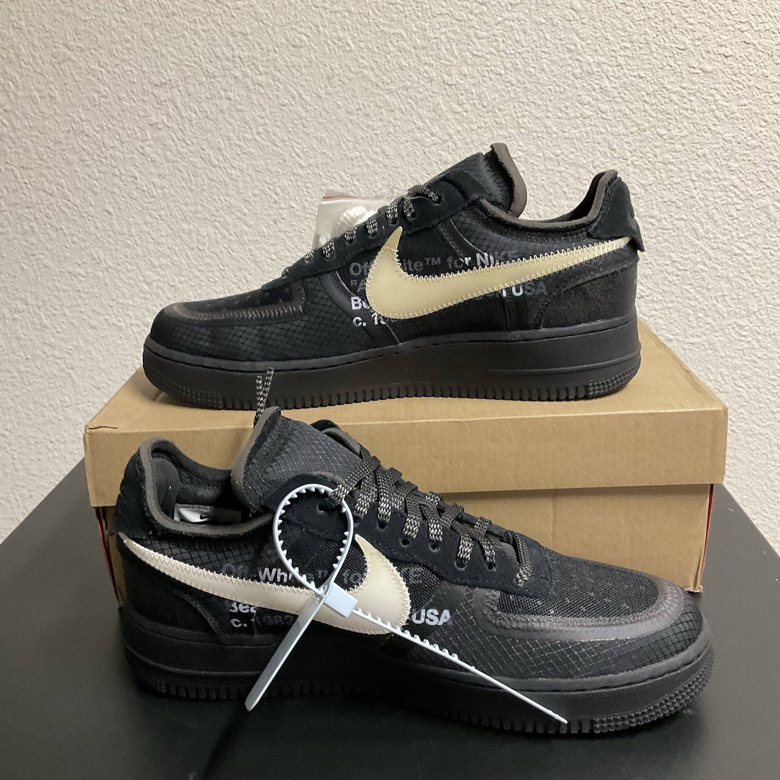 OFF WHITE X NIKE Nike Air Force 1 Low x OFF WHITE nere 2018 taglia 9 DS OG ALL