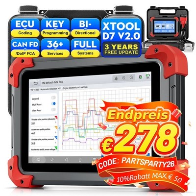 XTOOL D7 V2.0 OBD2 Diagnosegerät Vollsystem-Diagnosetool  Kostenloses Update DE