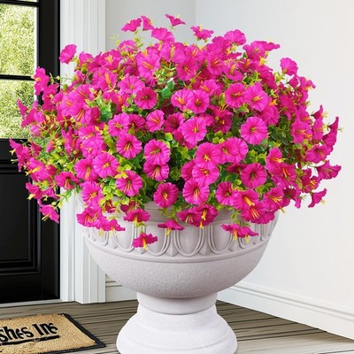 MARTINE MALL 12 Bundles Look Real Artificial Flowers for 12 Bundles, Fuchsia
