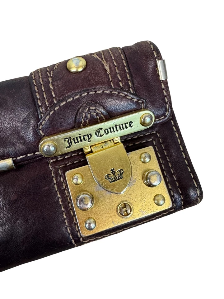 Cartera de Cuero Marrón Princesa Juicy Couture Mad Money Juicy Y2K Vintage Foto 2 de 4