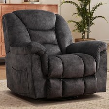 Canmov 360 Swivel Rocker Recliner, Manual Nursing Recliner with Hidden Switch