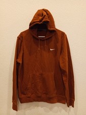 VINTAGE Nike Hoodie Swoosh BURNT Orange Hoodie Check Size Large 