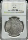 1897 $1 MORGAN SILVER DOLLAR KM# 110 NGC MS 63