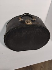 Antique Vintage Suitcase Round Hat Box Train Hard Case 18"