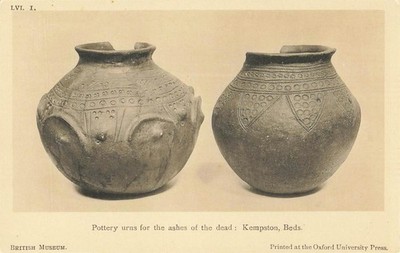Kempston Beds British Museum Pottery Urns Archaeology Postcard