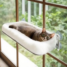 Cordless Cat Window Perch, Foldable Cat Window Hammock, 4 Strong Suction Cups, S