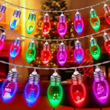 Christmas Lights 26ft 40 LED Christmas Tree Snow Globe String Lights Vintage ...