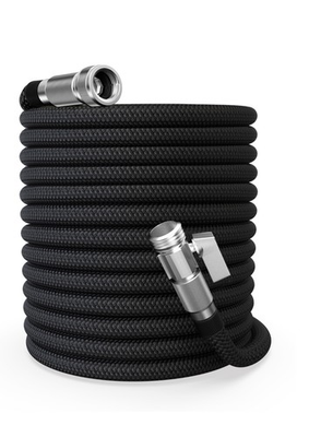#ad 150FT Expandable Garden Hose Heavy Duty Nickel Plated Fittings Shut Off Valve $24.99