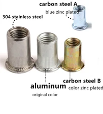 M3 M4 M5 M6 M8 M10M12 Flat Head Threaded Binding Rivet Nut Insert Rivnut Nutsert