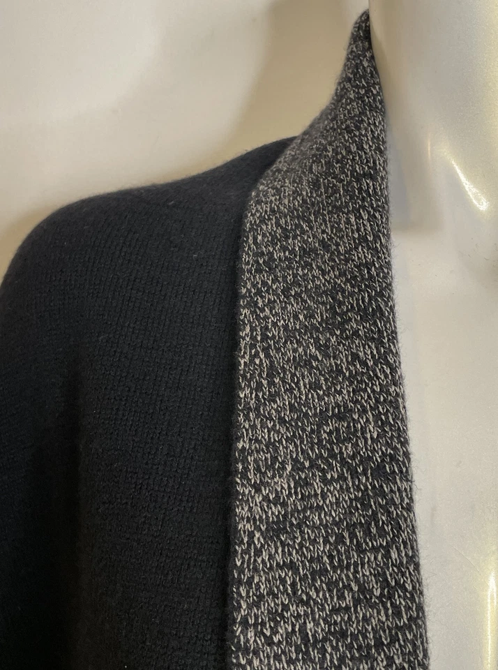 Cárdigan Suéter TSE Negro Lana Cachemira XS Bolsillos LS Abrigo Falta Cinturón Foto 2 de 4