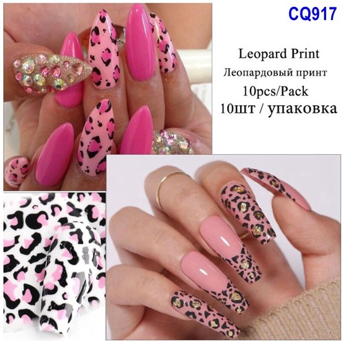 Leopard Tiger Druck Schlangenhaut Tier Nagel Folie Transfer Aufkleber 10 Stück 20 x 4 cm - Bild 7 von 15