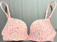 Victoria’s Secret VS Plunge Bra 32C Animal Print Rhinestones