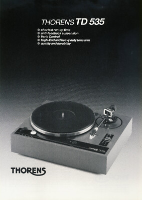 Original THORENS Produktblatt zum TD 535  unbenutzt - neuwertig
