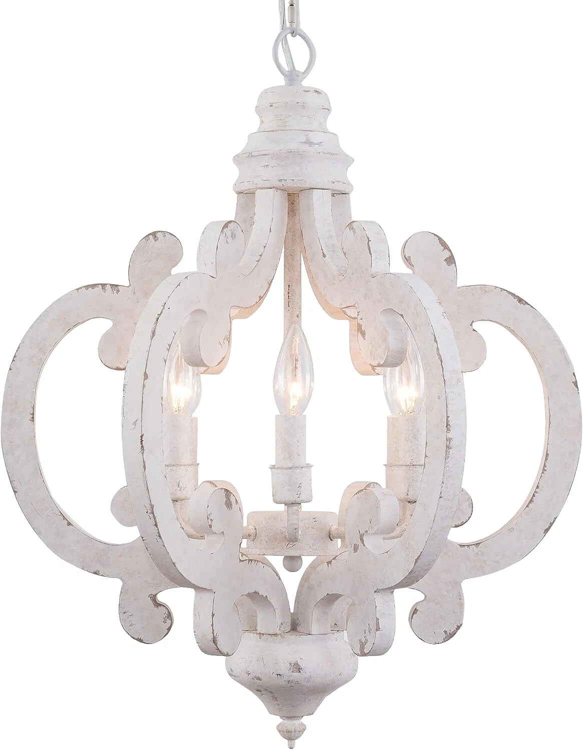 Casa de madera blanco Candelabros y luminarias de techo