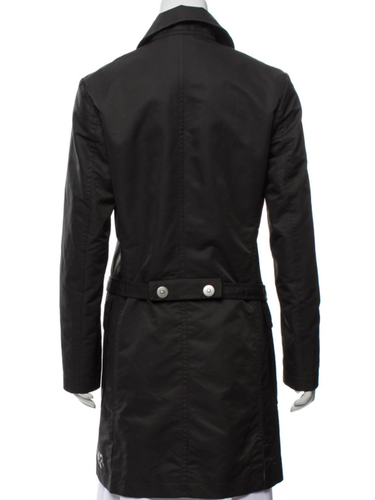 Y-3 by Yohji Yamamoto Womens Black Knee-Length Rain Coat Trench with Belt Size S - Picture 2 of 3
