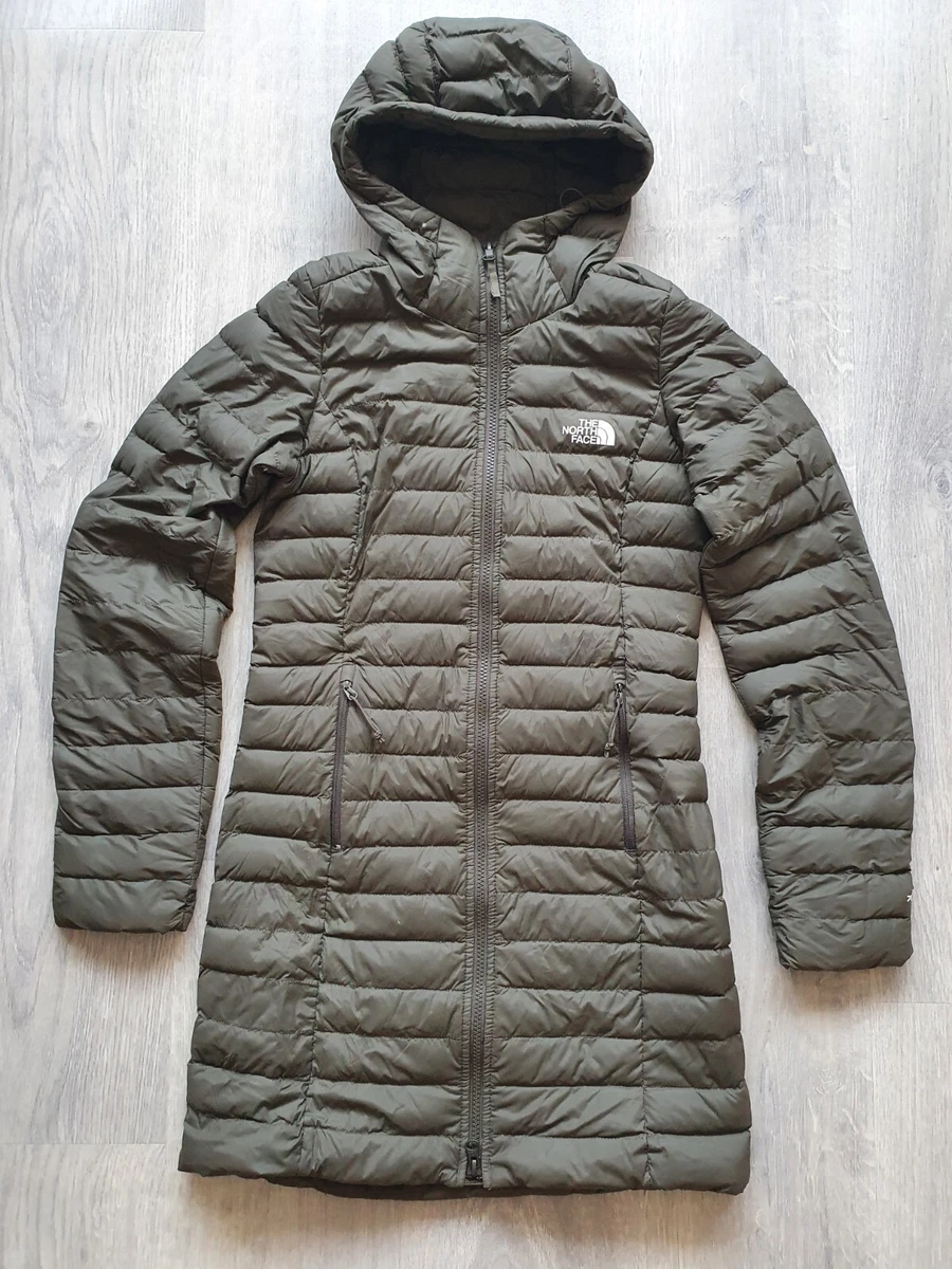 THE NORTH FACE STRETCH DOWN PARKA TAUPE GREEN insulated WOMEN S