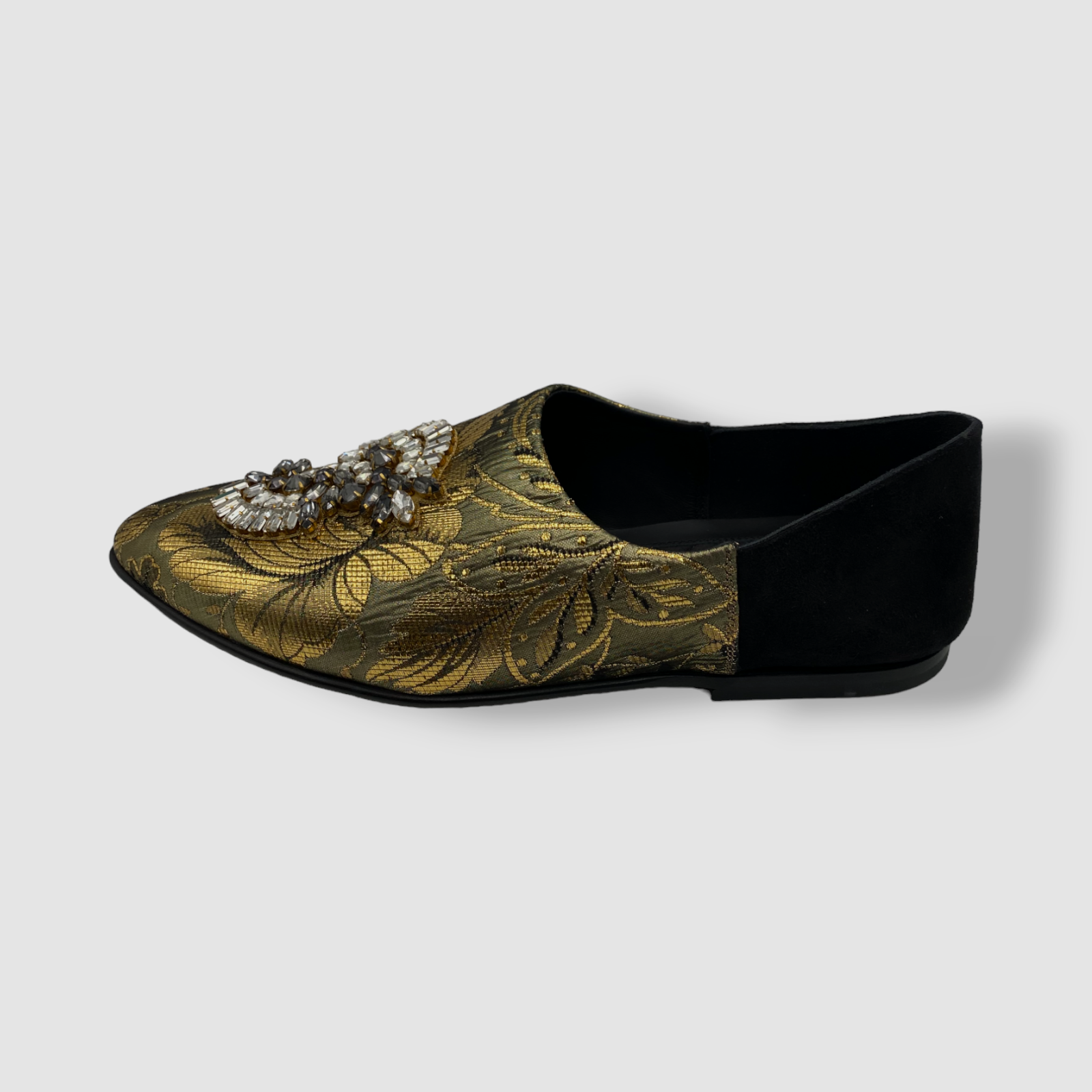 PANTOFOLA D’ORO Scarpe pantofole jacquard Dolce & Gabbana da uomo oro Jason damascato $3545 taglia 8