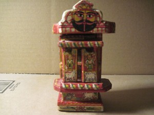 Indian Shrine Kavad Storyteller Box Trio of Krishna Balarama Subhadra Folktales