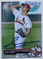SCOTT HURST RC SIGNED IP 2017 1ST BOWMAN DRAFT BD-126 ST. LOUIS CARDINALS AUTO