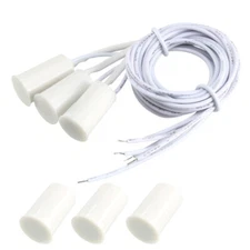 3pcs RC33 NO Recessed Wire Door Contact Sensor Alarm Magnetic Reed Switch White