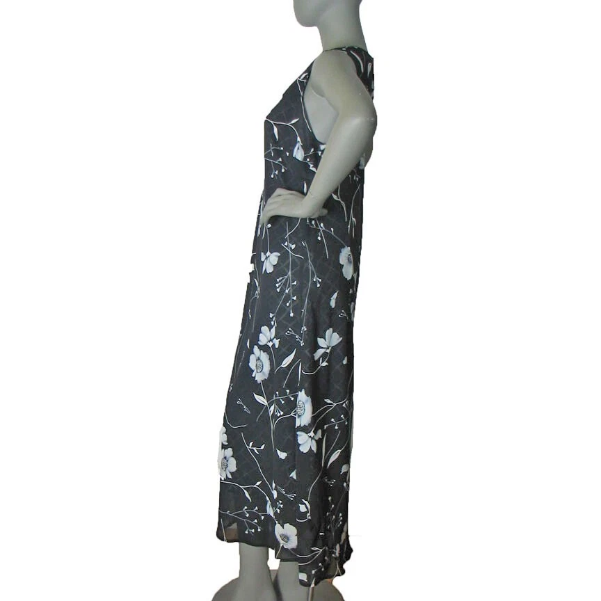 Vestido Mme Gabrielle Talla 16, 2 Capas Poli Floral con Rejilla Base Antiarrugas Foto 3 de 4