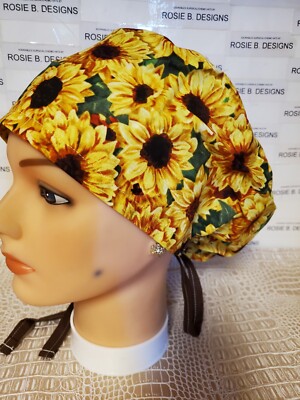 Sunflowers/HEROES  NURSES/pixie Euro cap/Rn's, Dr's,medical staff 