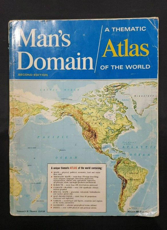 Man's Domian A Thematic Atlas Of The World Second Edition 1970