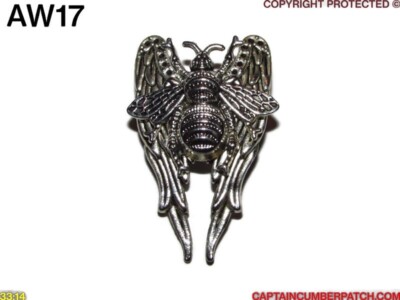 Steampunk Gothic Pin Anstecker Brosche Silber Honigbiene Silber Engelsflügel #AW17