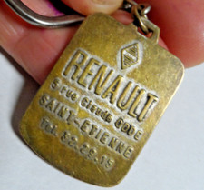 Ancien Porte Clé métal Logo RENAULT blason st étienne (vintage) Année 50/60 rare