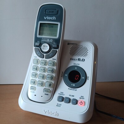 Cordless Phone Answering Machine VTech Cs6124 DECT 6.0 White Works