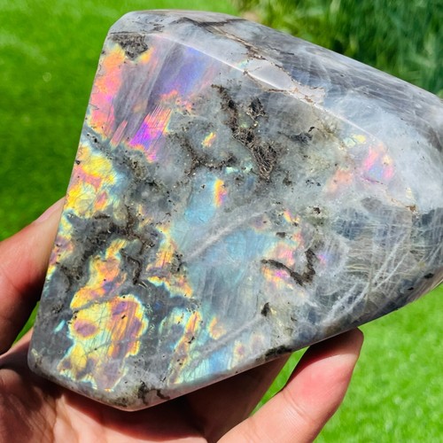 Precioso cristal de cuarzo labradorita púrpura natural 794 g muestra curación - Imagen 10 de 15