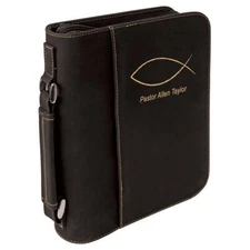 Leatherette Book/Bible Cover with Handle & Zipper